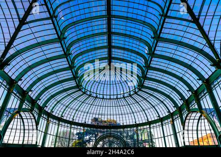 Design art nouveau delle Royal Glasshouses di Laeken, Bruxelles Foto Stock
