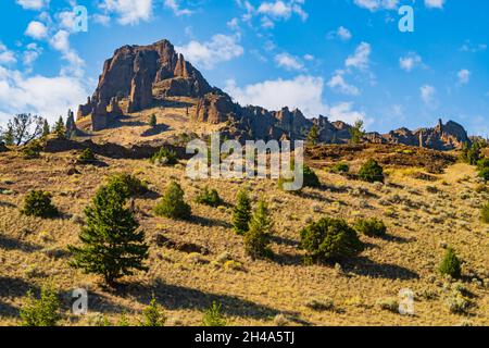Paesaggio lungo il fiume Shoshone in Wyoming, USA Foto Stock