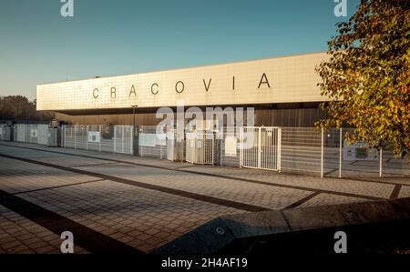 Cracovia, Polonia - 29 ottobre 2021: Stadio della squadra di calcio di Cracovia a Cracovia, Polonia Foto Stock