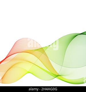 linee di colore verde, rosso e giallo. onda astratta. motivo vettoriale Foto Stock