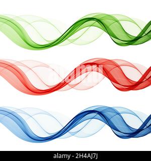 Set di forme d'onda colorate. Grafica vettoriale astratta Foto Stock