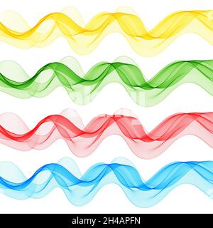 Set di forme d'onda colorate. Grafica vettoriale astratta Foto Stock
