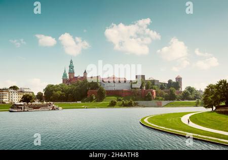 Castello Reale di Wawel a Cracovia, Polonia Foto Stock