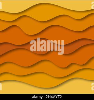 Copertina colorata a gradiente. Illustrazione futuristica di strati di carta ondulati multicolore. Sfondo creativo astratto con forma di colore fluida Foto Stock