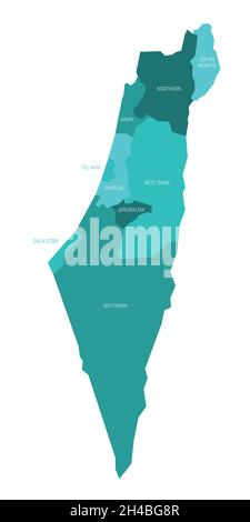 Israele - mappa amministrativa dei distretti Illustrazione Vettoriale