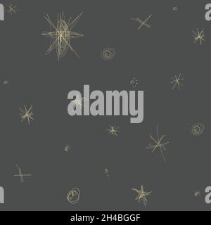 Pattern vettoriale senza giunture con stelle. Motivo in colori retrò. Illustrazione Vettoriale