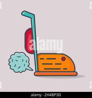 aspirapolvere isolato cartoon vettore illustrazione in stile piatto Illustrazione Vettoriale