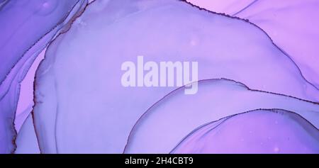 Vernice liquida viola. Luxury Grey Alcohol Art Foto Stock