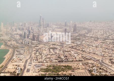 Vista aerea della città di Kuwait Foto Stock