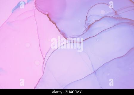 Pastello a inchiostro dorato. Illustrazione astratta. Liquido Foto Stock