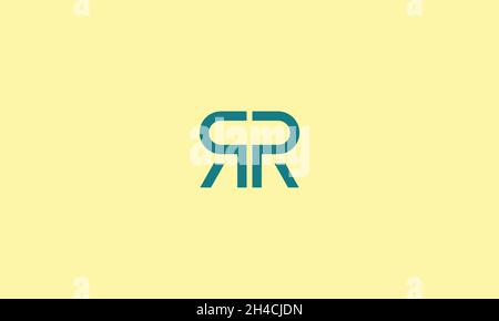 DESIGN DEL LOGO LETTERS RR CON EFFETTO SPAZIO NEGATIVO PER USO ILLUSTRATIVO Illustrazione Vettoriale