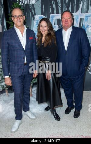 New York, Stati Uniti. 01 Novembre 2021. CEO di Showtime Networks David Nevins, Jana Winograde e CEO di Viacom CBS Robert M. Bakish partecipano alla prima mondiale della serie 'Dexter: New Blood' ad Alice Tully Hall, Lincoln Center a New York City. (Foto di Ron Adar/SOPA Images/Sipa USA) Credit: Sipa USA/Alamy Live News Foto Stock