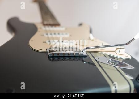 Leggendaria vista dal basso della chitarra Foto Stock