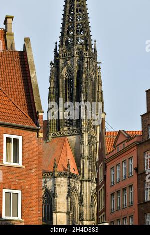 San Lamberti-Kirche, Lambertikirchplatz, Münster, Nordrhein-Westfalen, Deutschland Foto Stock