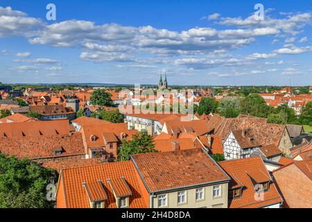 Übersicht, Altstadt, Quedlinburg, Sachsen-Anhalt, Deutschland Foto Stock