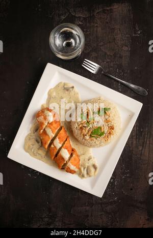 Bistecche di pollo il delizioso pasto Cordon Bleu Foto Stock