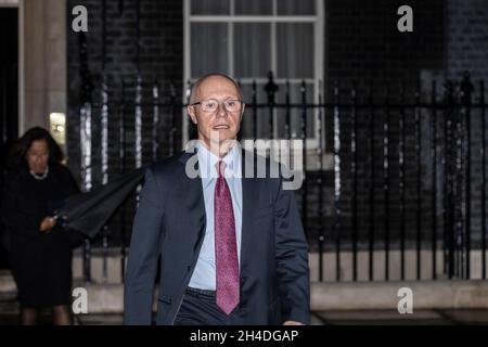 Il primo ministro Boris Johnson invita i leader aziendali più importanti del mondo a Downing Street al numero 10 per stabilire la "Gran Bretagna globale" Foto Stock