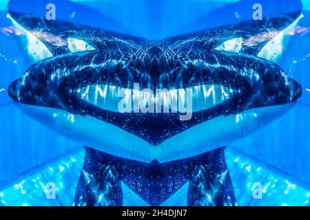 Subacqueo, montaggio, astratto, vibrante, simmetria, Forme, modelli, Dreamlike, Foto Stock