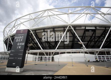 Vista generale dello Stadio Olimpico mercoledì 3 agosto 2016, in vista della partita di apertura di West Ham contro NK Domzale nella UEFA Europa League presso la nuova casa di Hammers. Foto Stock