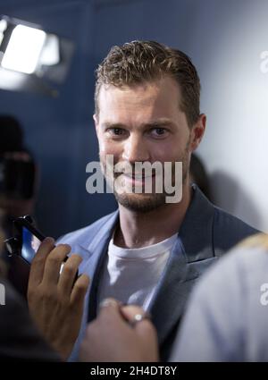 Jamie Dornan parla con i media mentre frequenta la prima britannica di ANTROPOID alla BFI Southbank, Londra. Martedì 30 agosto 2016. Il credito fotografico deve essere: Isabel Infantes / EMPICS Entertainment. Foto Stock