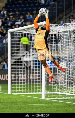 Kenneth Vermeer salta portiere - squadra di football Cincinnati - squadra di calcio MLS - calciatori professionisti nel calcio americano - portiere olandese Foto Stock