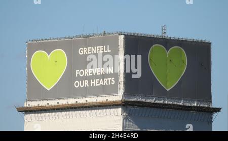 Una vista generale della torre Grenfell a Londra ovest. Foto datata: Mercoledì 6 giugno 2019. Il credito fotografico deve essere: Isabel Infantes / EMPICS Entertainment. Foto Stock