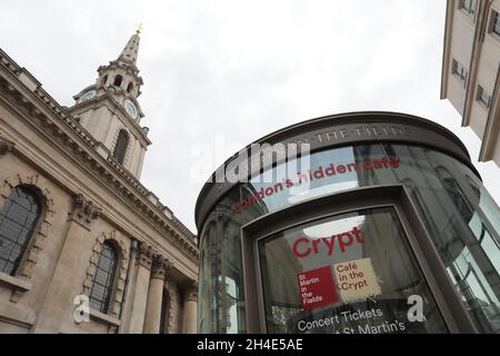 Una visione generale della cripta è St Martin-in-the-Fields a Londra. Immagine datata: Martedì 10 settembre 2019. Il credito fotografico deve essere: Isabel Infantes / EMPICS Entertainment. Foto Stock