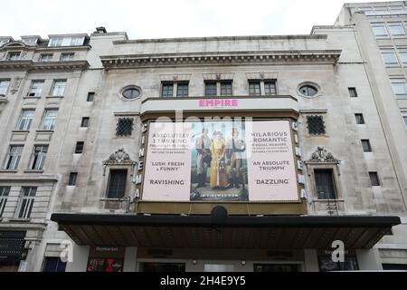 Vista generale di un cinema chiuso Empire Cinema London Haymarket vicino a Piccadilly Circus, Londra. Questa settimana il governo britannico ha annunciato un "pacchetto scue" di 1.57 miliardi di sterline per il settore delle arti, destinato ad aiutare musei, gallerie, teatri, cinema indipendenti, siti storici e luoghi musicali attraverso la pandemia del coronavirus. Data immagine: Giovedì 9 luglio 2020. Foto Stock