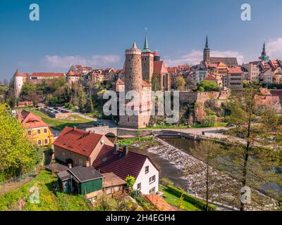 Vista sul centro storico di Bautzen in Sassonia Foto Stock