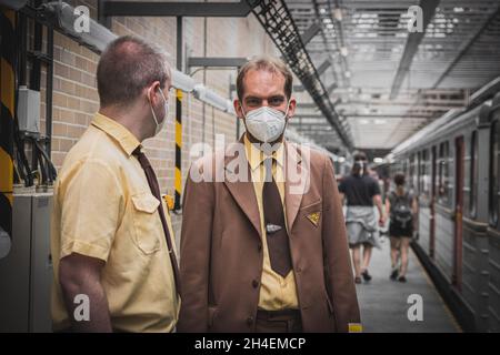 Autisti storici della metropolitana di Praga, a Praga, Repubblica Ceca, 17 luglio 2021. (Foto CTK/Martin Macak Gregor) Foto Stock