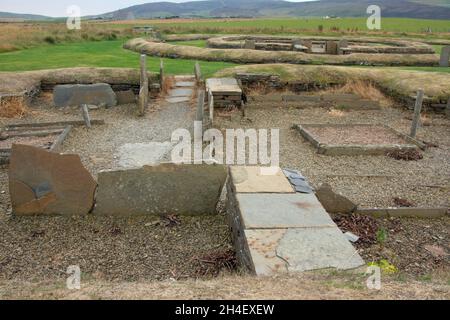 Antichi monumenti neolitici nelle Isole Orkney, Scozia Foto Stock