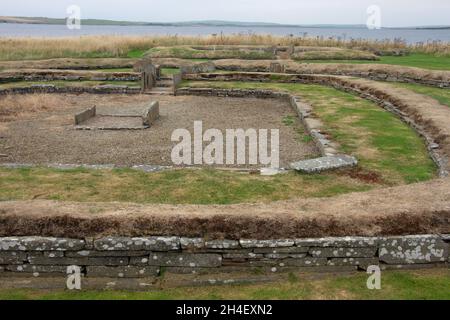Antichi monumenti neolitici nelle Isole Orkney, Scozia Foto Stock