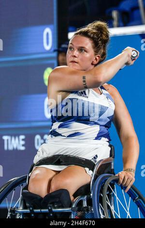Tokyo, Giappone. 2021 agosto 30. Torneo di tennis su sedia a rotelle nel campo principale. Jordanne Whiley Foto Stock