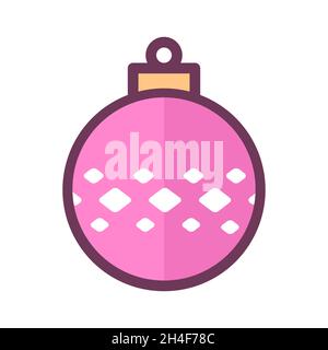 Icona della palla di Natale. Festa e decorazione Illustrazione Vettoriale