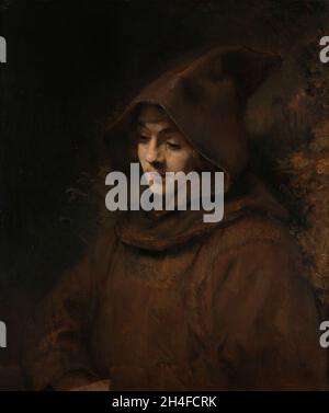 Il figlio di Rembrandt, Tito in un abito monaco, Rembrandt van Rijn, Rijksmuseum, Amsterdam Foto Stock