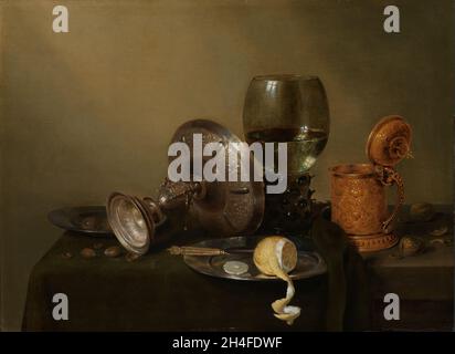 Still life with a gilded Beer Tankard, Willem Claesz Heda, Rijksmuseum, Amsterdam Foto Stock