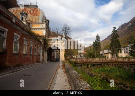 Le Terme imperiali austro-ungariche in rumeno Baile Herculane Foto Stock