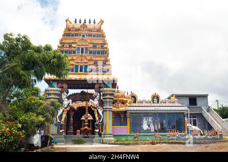 Tempio Indiano sull'isola di Mauritius nell'Oceano Indiano. Foto Stock