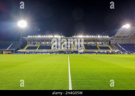 Bergamo, Italia. 2 novembre 2021. Bergamo, Italy, 2 novembre 2021, General view of the Gewiss Stadium ahead of the UEFA Champions League, Group F football match between Atalanta BC and Manchester United on November 2, 2021 at Gewiss Stadium in Bergamo, Italy - Photo: Nigel Keene/DPPI/LiveMedia Credit: Independent Photo Agency/Alamy Live News Foto Stock