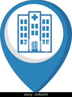 ospedale in posizione pin Illustrazione Vettoriale