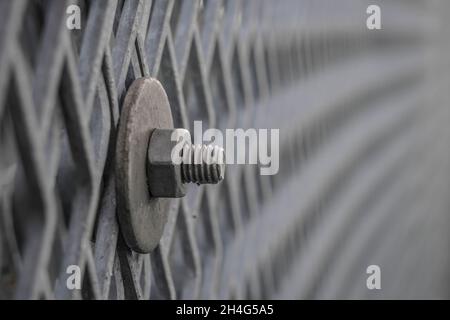 dettaglio di una storica recinzione di confine Foto Stock