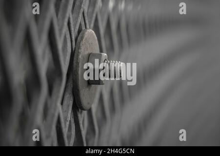 dettaglio di una storica recinzione di confine Foto Stock