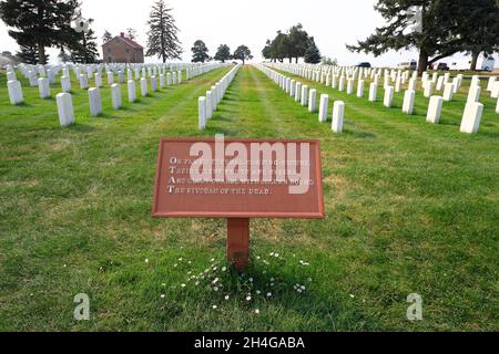 Custer National Cemetery in Little Bighorn Battlefield National Monument.Crow Agency.Montana.USA Foto Stock