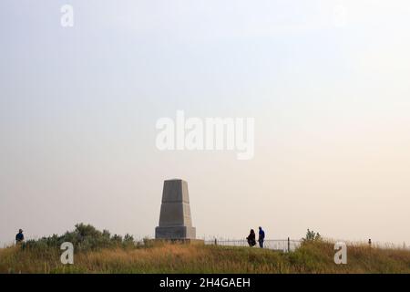 Obelisco commemorativo al Little Bighorn Battlefield National Monument.Montana.USA Foto Stock