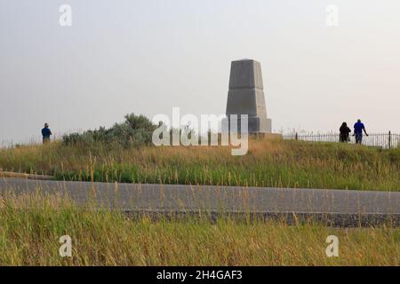 Obelisco commemorativo al Little Bighorn Battlefield National Monument.Montana.USA Foto Stock