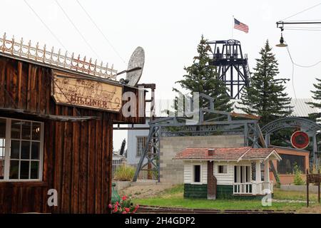 Vecchio cantiere minerario nel World Museum of Mining.Butte.Montana.USA Foto Stock