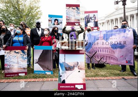 Washington, DC, Stati Uniti. 2 novembre 2021. 2 novembre 2021 - Washington, DC, Stati Uniti: Conferenza stampa sull'immigrazione al confine meridionale. (Credit Image: © Michael Brochstein/ZUMA Press Wire) Foto Stock