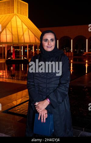 Doha, Qatar, 2 novembre 2021. Sheikha al-Mayassa bint Hamad al Thani arriva in Qatar al Museum of Islamic Art di Doha, Qatar, il 2 novembre 2021. Foto di Balkis Press/ABACAPRESS.COM Foto Stock