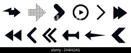 Scorri verso l'alto, insieme di pulsanti per i social media. Frecce nere, pulsanti e icone per pubblicità e marketing Illustrazione Vettoriale