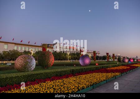 Serata a Piazza Tiananmen, Pechino, Pechino Shi, Cina Foto Stock